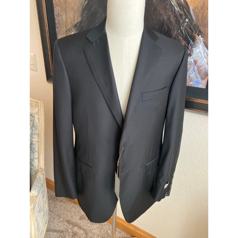 Men's CANALI Black 40R US 50R IT Wool Sport Coat/Blazer